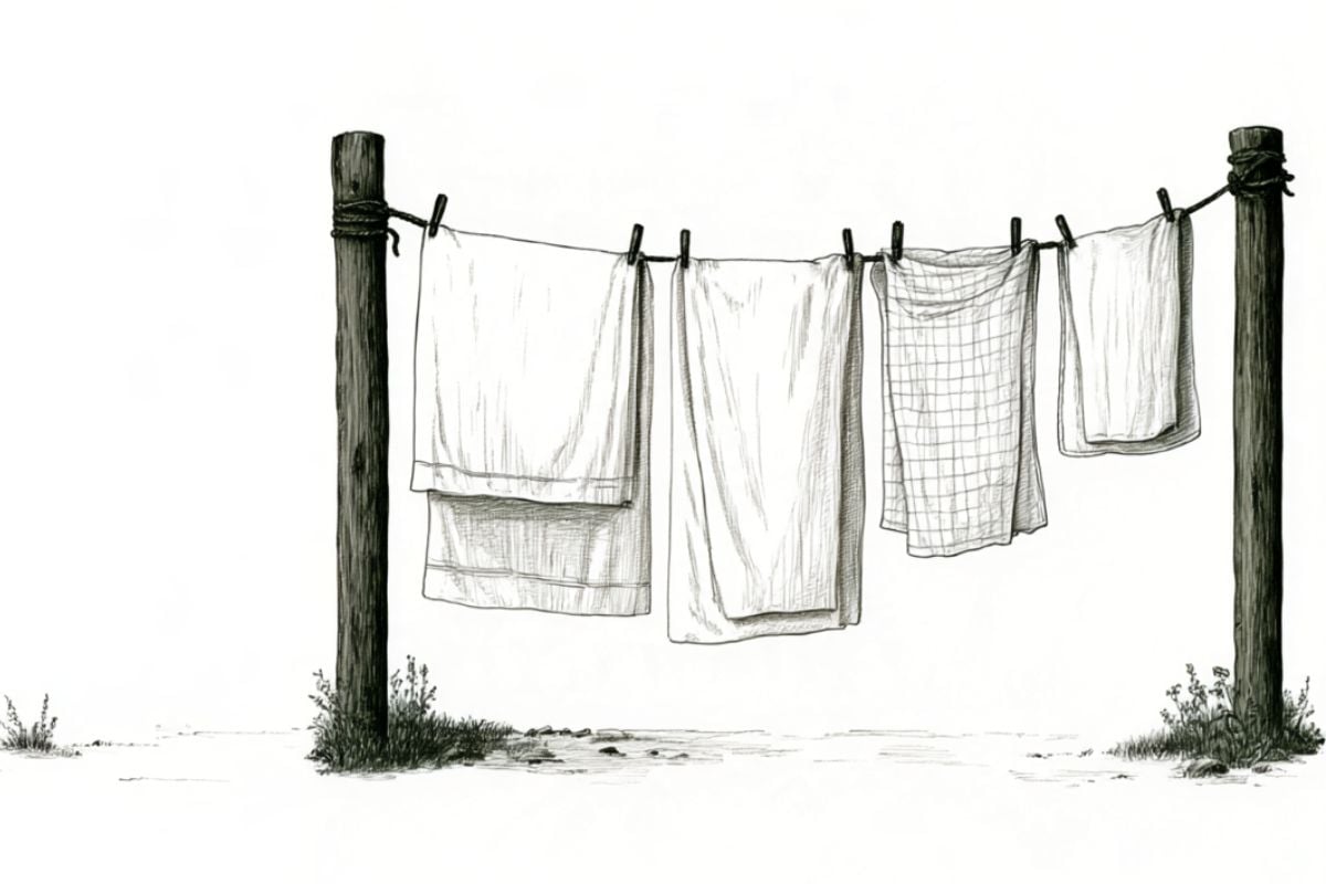 laundry line drawing