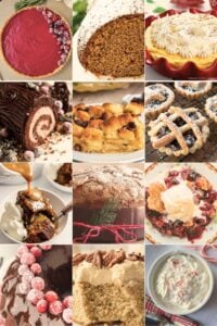 grid of twelve photos of christmas dessert recipes