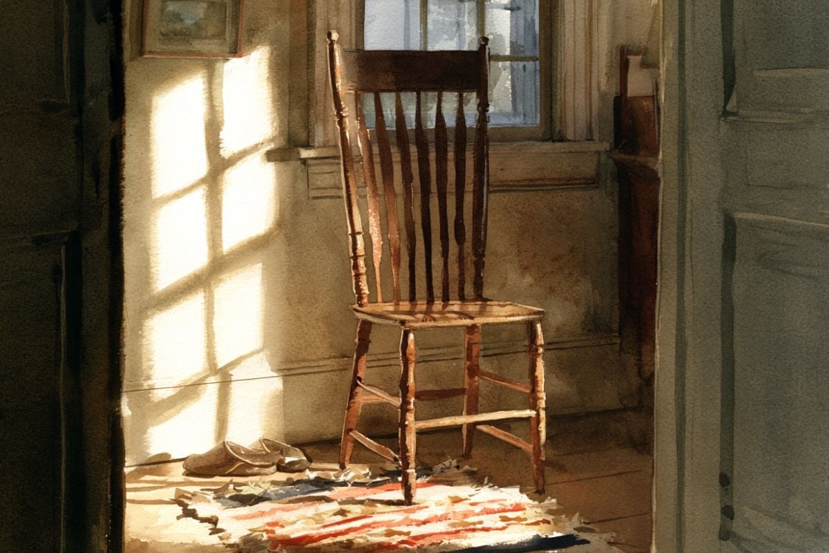 Pretty wooden chair and corner